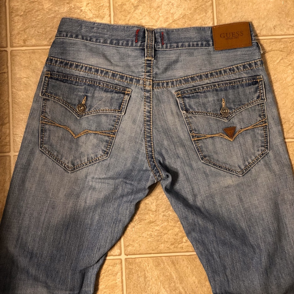 Mens Guess Relaxed Boot Cut Jeans